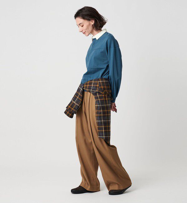 BEAUTY&YOUTH UNITED ARROWS「【WEB限定】タックボリュームスリーブ ラガーシャツ」|Tシャツ・カットソー|