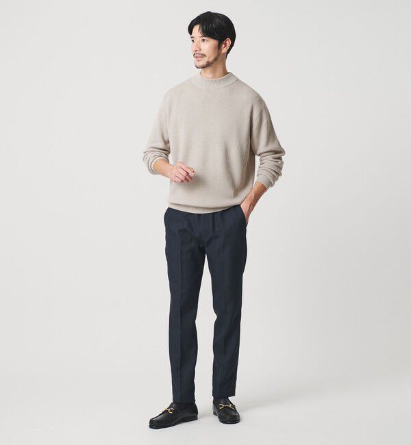 BEAUTY&YOUTH UNITED ARROWS「【WEB限定 WARDROBE SMART】マシーンウォッシャブル ウールミックス アゼ モックネック」|ニット・セーター|