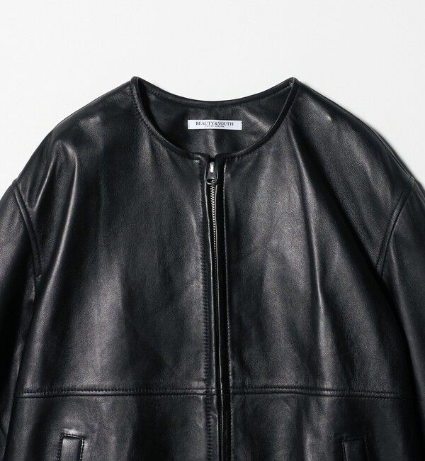 BEAUTY&YOUTH UNITED ARROWS「シープレザー ノーカラージップブルゾン」|その他|