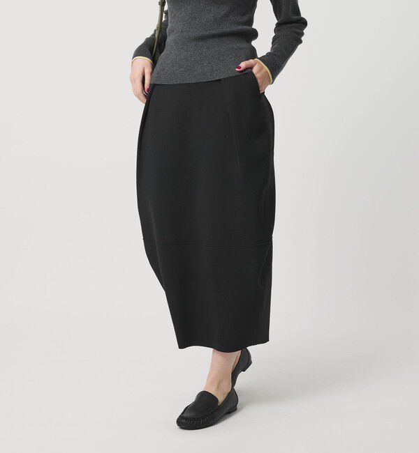 BEAUTY&YOUTH UNITED ARROWS「【WEB限定】ポリエステル コクーンニットスカート ウォッシャブル」|スカート|BLACK
