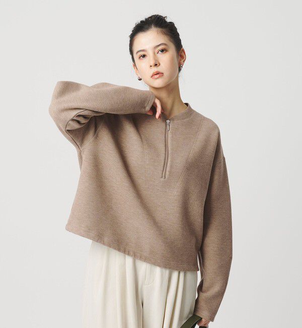 BEAUTY&YOUTH UNITED ARROWS「ダンボール ハーフジップ プルオーバー」|Tシャツ・カットソー|BEIGE