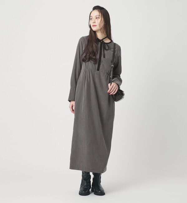 BEAUTY&YOUTH UNITED ARROWS「キュプラブレンド タイリボンワンピース」|ワンピース|DK.GRAY