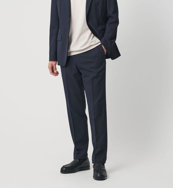 BEAUTY&YOUTH UNITED ARROWS「ピンヘッド ポリエステル ノープリーツ スリム パンツ NO.1 セットアップ対応可能」|チノ|ROYAL