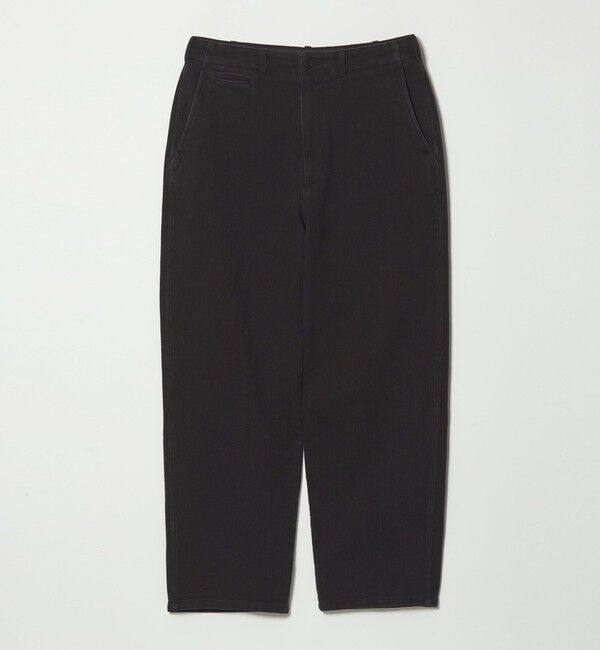 STEVEN ALAN「＜Steven Alan＞ ピケ アーミー ノープリーツ トラウザーズII」|チノ|BLACK