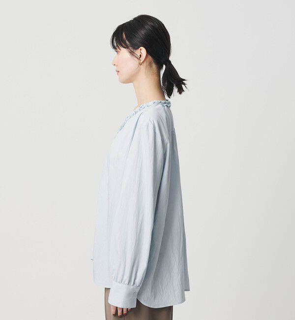 BEAUTY&YOUTH UNITED ARROWS「【WEB限定 Wardrobe DAILY MINIMAL】ラッフル Vネックブラウス ウォッシャブル」|シャツ・ブラウス|