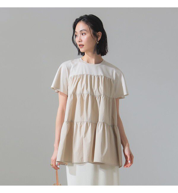 Demi-Luxe BEAMS 「コンビ ティアード プルオーバー」|シャツ・ブラウス|LATTE