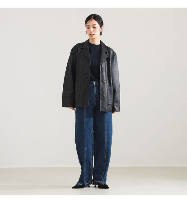 Demi-Luxe BEAMS 「BAUM UND PFERDGARTEN / フェイクレザー 3ポケット ジャケット」|ダッフルコート|