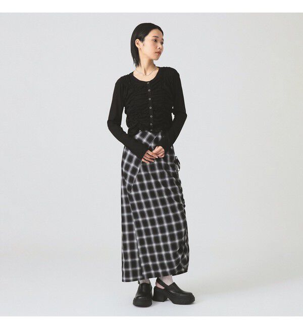 Ray BEAMS 「チェック シャーリング タイトスカート」|タイト|