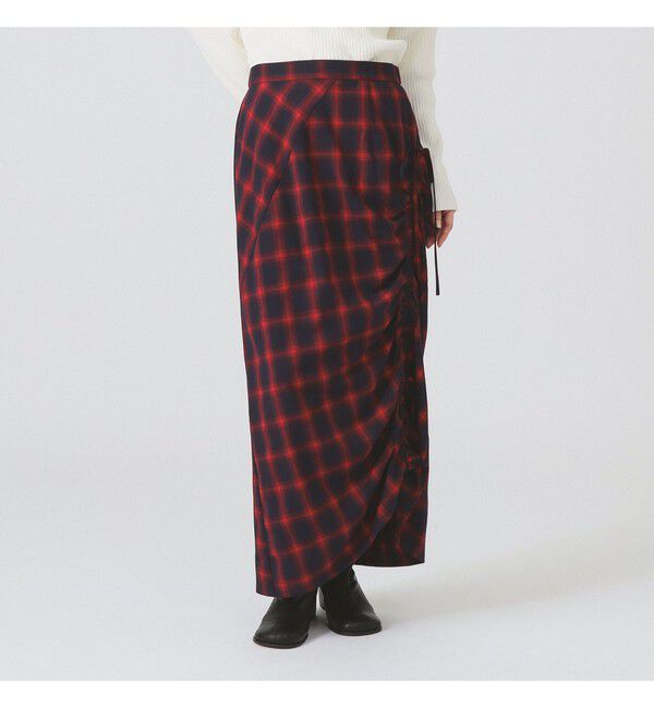 Ray BEAMS 「チェック シャーリング タイトスカート」|タイト|