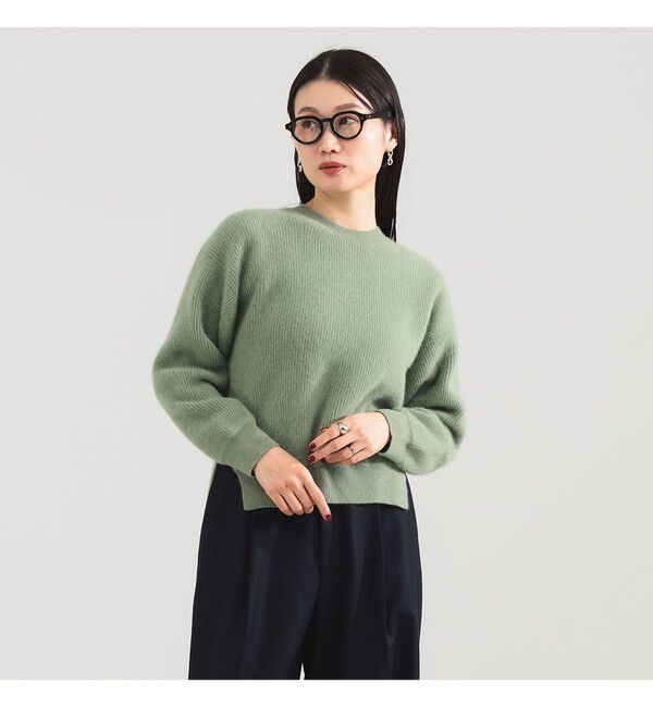 Demi-Luxe BEAMS 「【別注】BATONER / カシミヤフォックス クルーネック ニット」|ニット・セーター|別注GRASS_GREEN