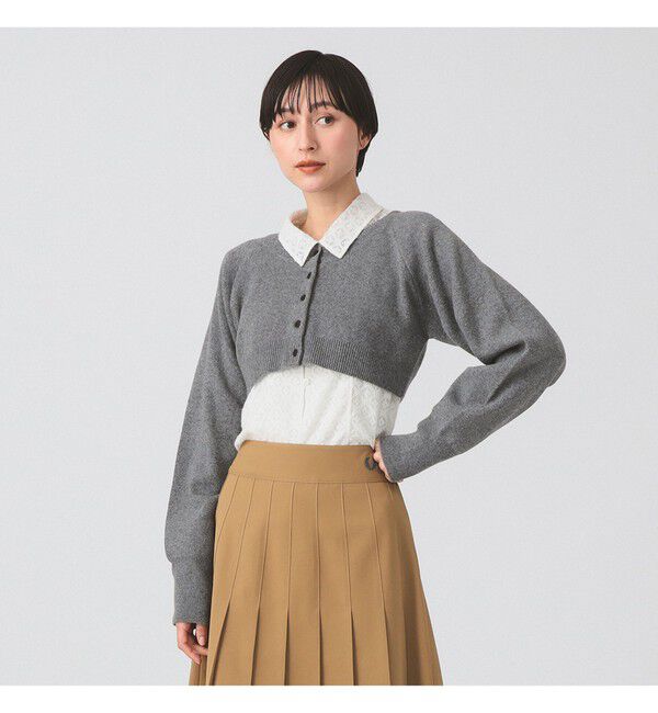 Ray BEAMS 「クロップド クルーネック カーディガン」|ニット・セーター|