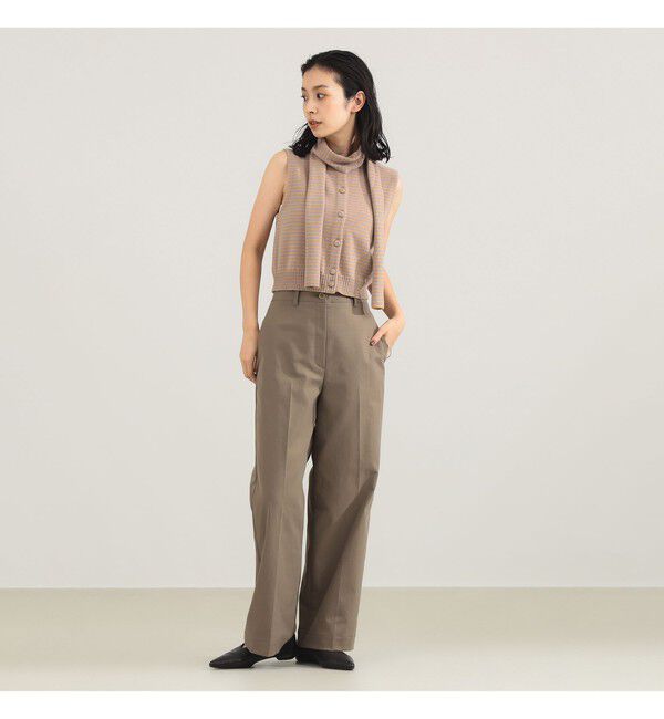Demi-Luxe BEAMS 「TAN / カシミヤ ストライプ スカーフベスト」|ニット・セーター|