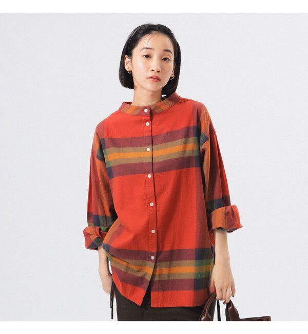 BEAMSBOY「ビッグ タータン バスク シャツ」|シャツ・ブラウス|ORANGE
