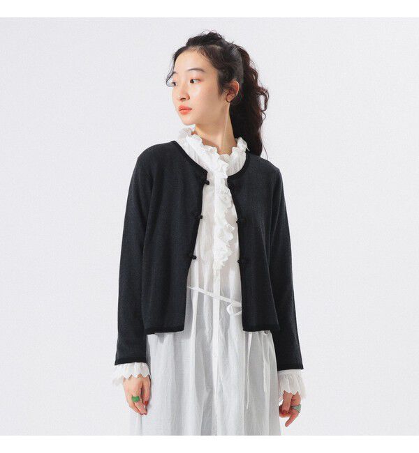 BEAMSBOY「12ゲージ チャイナ トリム カーディガン」|ニット・セーター|CHARCOAL.G