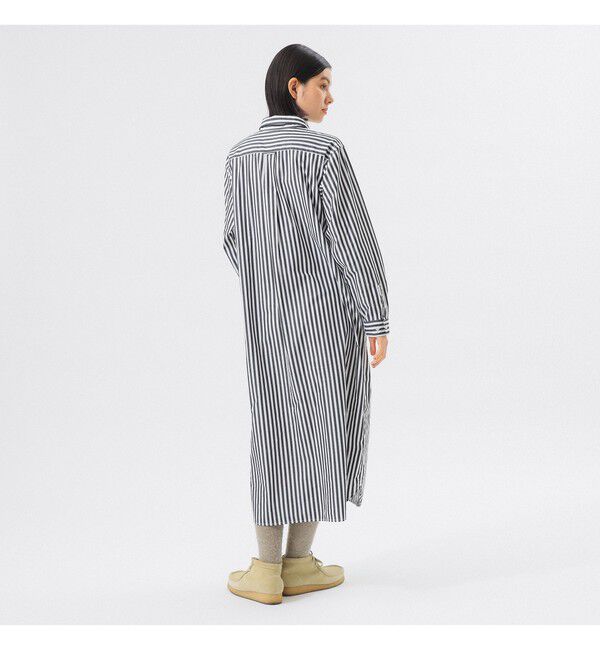 BEAMSBOY「ストライプ BD ワンピース ロングスリーブ」|ワンピース|