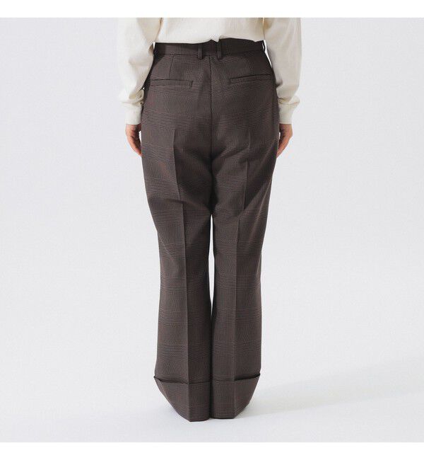 BEAMSBOY「チェック ロング ダブルヘム スラックス」|スラックス|