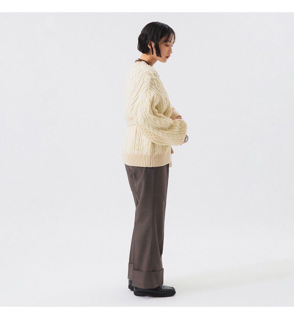 BEAMSBOY「チェック ロング ダブルヘム スラックス」|スラックス|