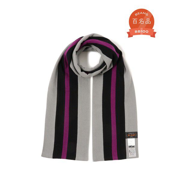 BEAMS PLUS「ENGLISH TRADITION &times; BEAMS PLUS / 別注 スクールマフラー」|マフラー|GRY*BLK*PPL