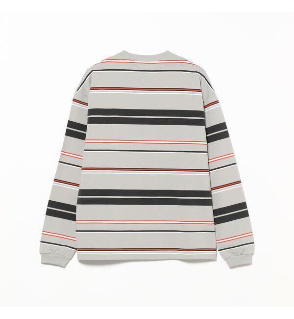 BEAMS「【ワイドフィット】マルチボーダー クルーネック スウェット」|Tシャツ・カットソー|