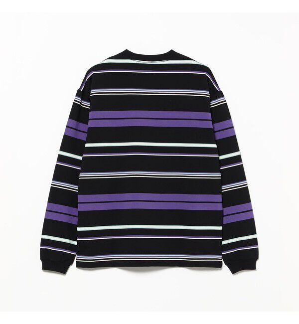 BEAMS「【ワイドフィット】マルチボーダー クルーネック スウェット」|Tシャツ・カットソー|