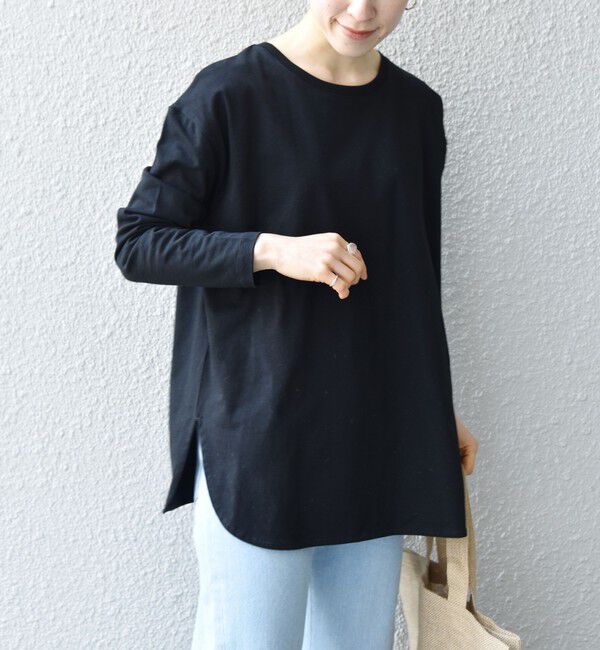 SHIPS any「SHIPS any:〈吸水速乾〉ラウンドヘム ロングスリーブ ワイド TEE」|Tシャツ・カットソー|