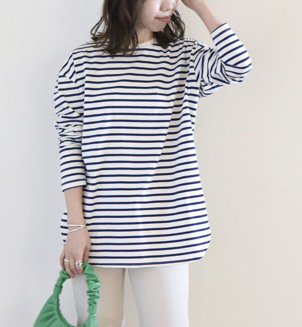 SHIPS any「SHIPS any:〈吸水速乾〉ラウンドヘム ロングスリーブ ワイド TEE」|Tシャツ・カットソー|