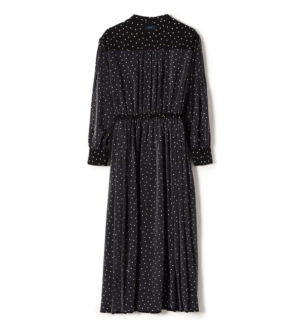 SHIPS for women「【WEB限定】〈手洗い可能〉ドット / 花柄 バンドカラー サイド プリーツ ワンピース」|ワンピース|