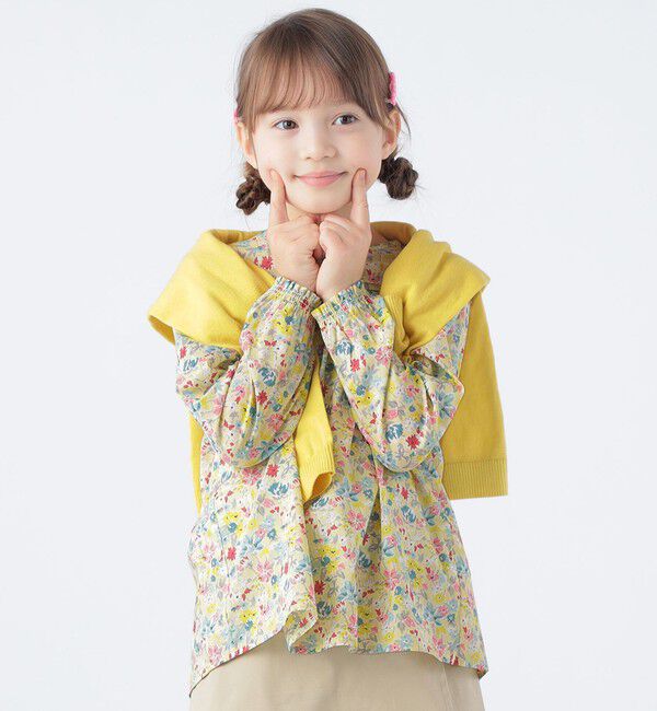 SHIPS KIDS「SHIPS KIDS:100～130cm / リバティ フリル 長袖 ブラウス」|シャツ・ブラウス|