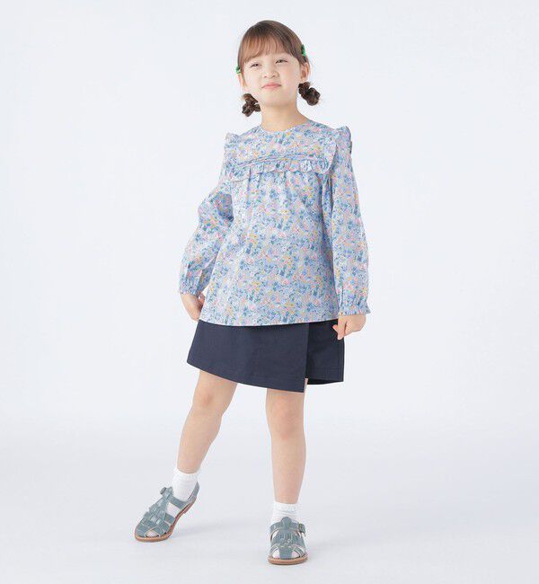 SHIPS KIDS「SHIPS KIDS:100～130cm / リバティ フリル 長袖 ブラウス」|シャツ・ブラウス|