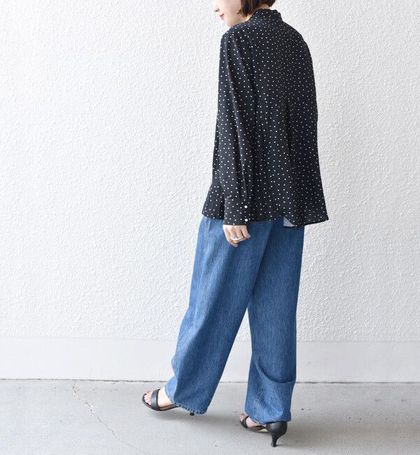 SHIPS for women「《一部追加予約》【WEB限定】〈手洗い可能〉ストレッチ ジョーゼット プリーツ ブラウス」|シャツ・ブラウス|