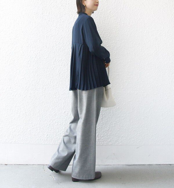 SHIPS for women「《一部追加予約》【WEB限定】〈手洗い可能〉ストレッチ ジョーゼット プリーツ ブラウス」|シャツ・ブラウス|