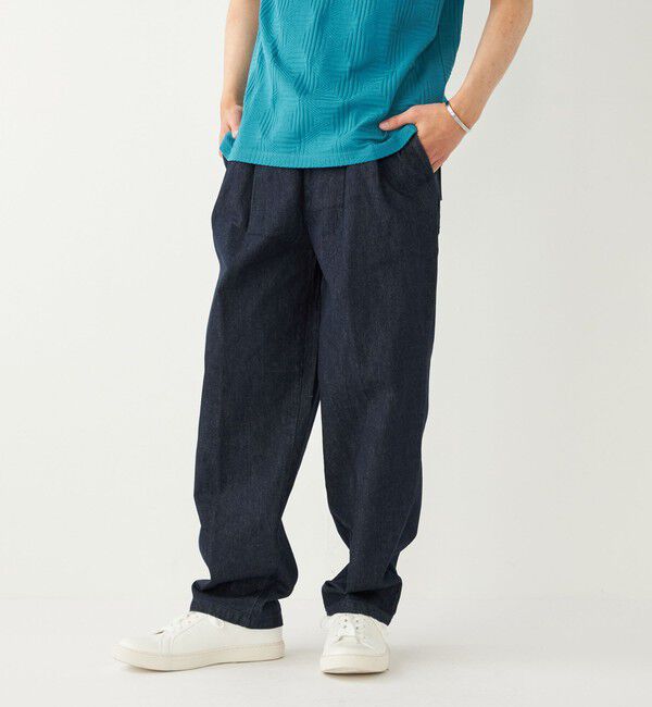 SHIPS Colors 「SHIPS Colors: テーパード ワイド トラウザー デニム◇」|デニム|ネイビー