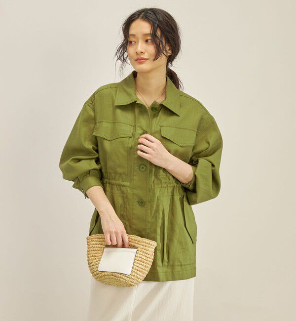 SHIPS for women「〈手洗い可能〉綿麻 ミリタリー オーバー ジャケット」|ミリタリー・モッズコート|