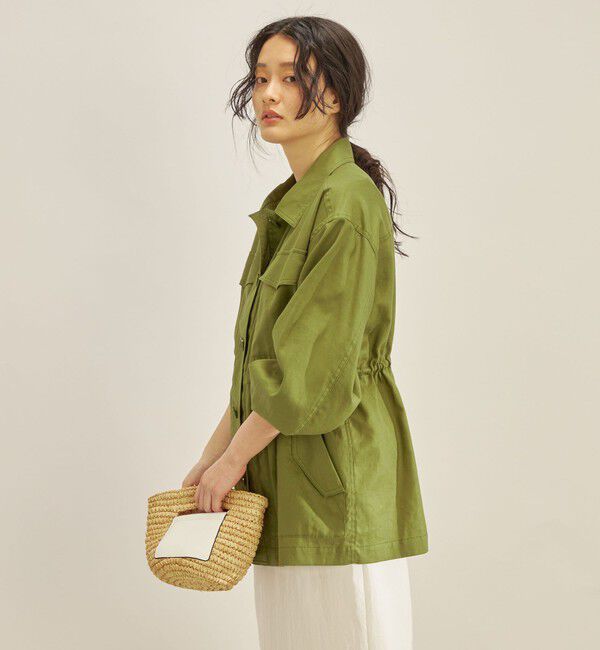 SHIPS for women「〈手洗い可能〉綿麻 ミリタリー オーバー ジャケット」|ミリタリー・モッズコート|