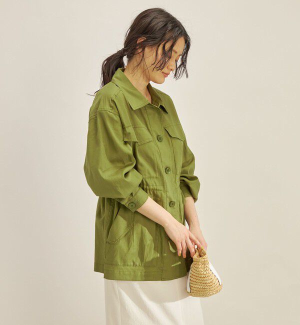 SHIPS for women「〈手洗い可能〉綿麻 ミリタリー オーバー ジャケット」|ミリタリー・モッズコート|