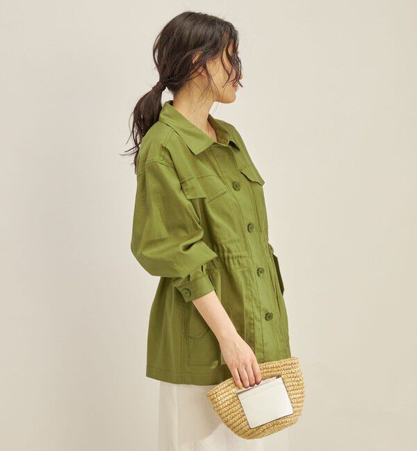 SHIPS for women「〈手洗い可能〉綿麻 ミリタリー オーバー ジャケット」|ミリタリー・モッズコート|