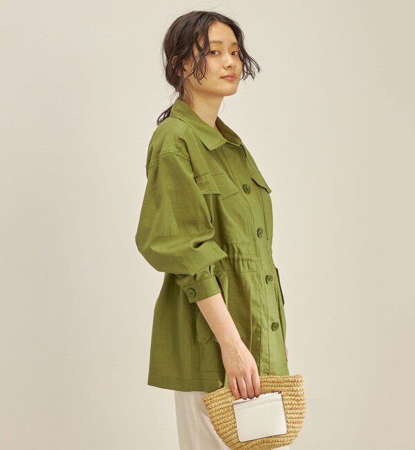 SHIPS for women「〈手洗い可能〉綿麻 ミリタリー オーバー ジャケット」|ミリタリー・モッズコート|