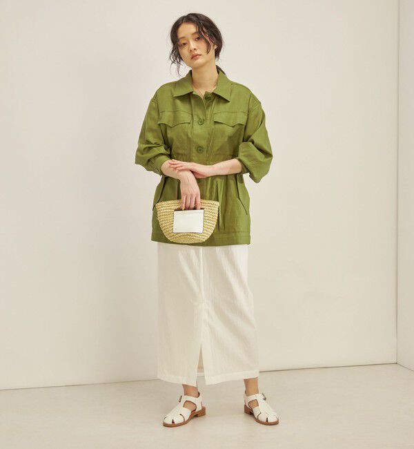 SHIPS for women「〈手洗い可能〉綿麻 ミリタリー オーバー ジャケット」|ミリタリー・モッズコート|