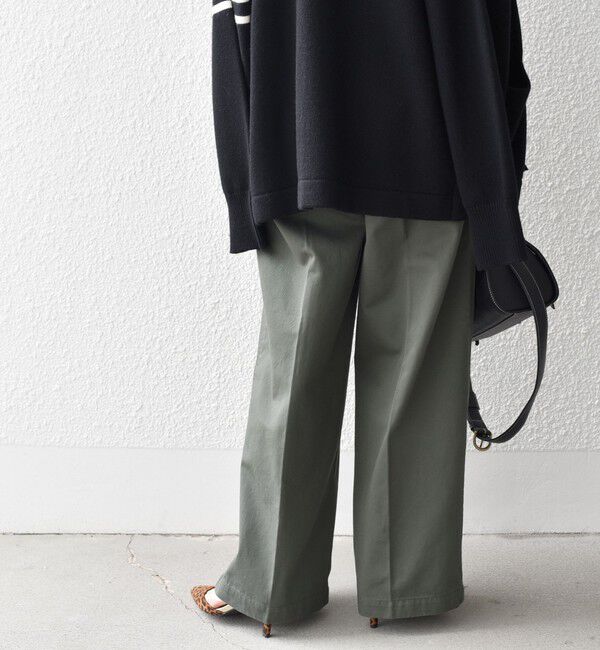 SHIPS for women「* 〈手洗い可能〉2タック ワイド チノパンツ ◇」|チノ|