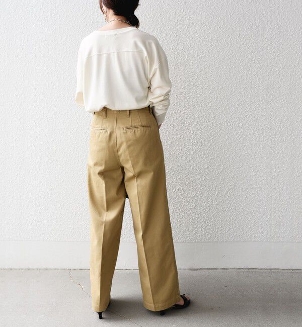 SHIPS for women「* 〈手洗い可能〉2タック ワイド チノパンツ ◇」|チノ|