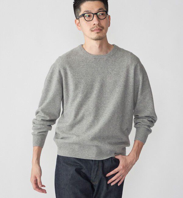 SHIPS「SHIPS: スーパー180'S ラム ウール クルーネック ニット」|ニット・セーター|ライトグレー