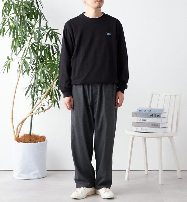 SHIPS any「【SHIPS any別注】LACOSTE: ワンポイント ピケ クルーネック Tシャツ (ロンT)◇」|Tシャツ・カットソー|