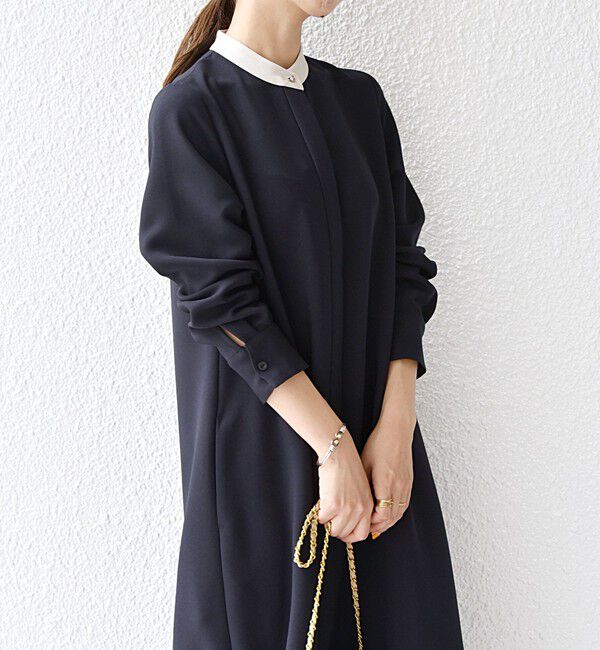 SHIPS any「《一部追加予約》SHIPS any:〈洗濯機可能〉ダブルクロス Aライン シャツワンピース」|ワンピース|