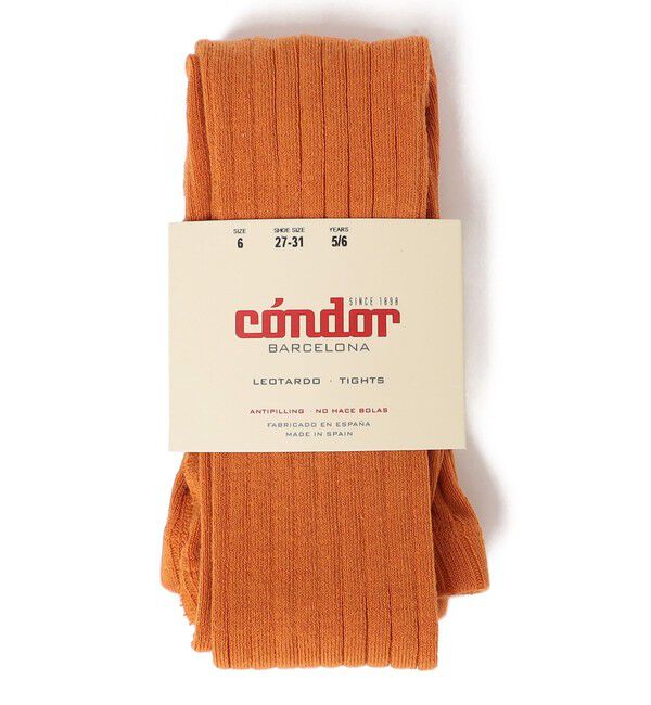 SHIPS KIDS「condor:100～130cm / ワイドリブ ベーシック タイツ」|タイツ・ストッキング|オレンジ系