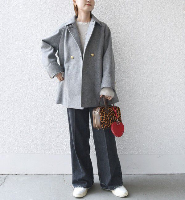 SHIPS for women「【WEB限定】〈手洗い可能〉ウール ライク ジャージー メルトン 2WAY Pコート」|ピーコート|