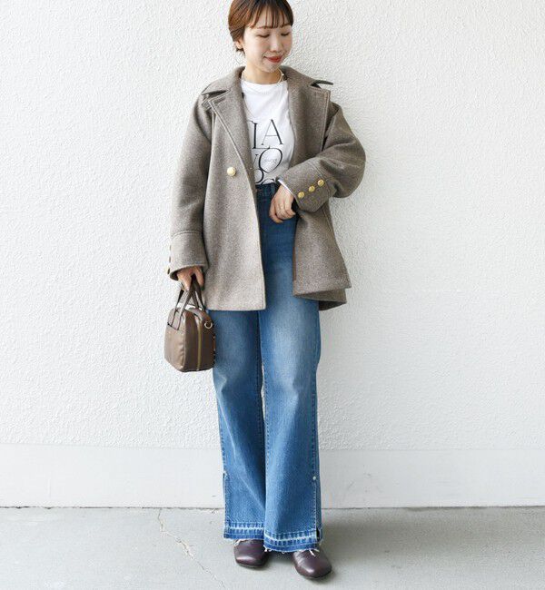 SHIPS for women「【WEB限定】〈手洗い可能〉ウール ライク ジャージー メルトン 2WAY Pコート」|ピーコート|