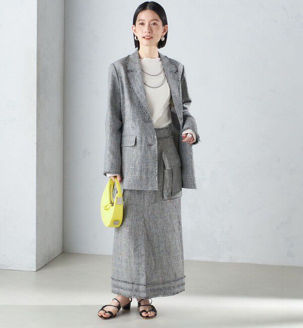 SHIPS for women「〈手洗い可能〉チェック / 無地 サイド ポケット タイト スカート」|スカート|