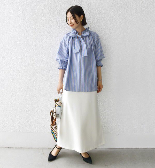 SHIPS for women「〈手洗い可能〉ニット ジョーゼット バック マーメイド スカート」|スカート|