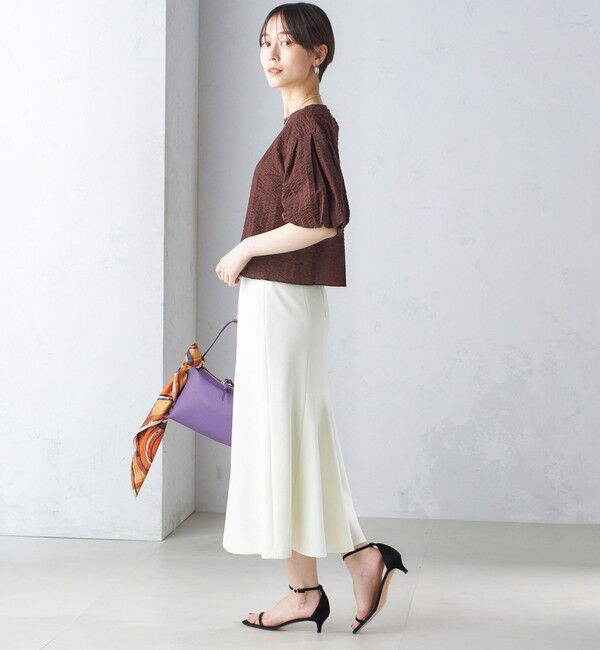 SHIPS for women「〈手洗い可能〉ニット ジョーゼット バック マーメイド スカート」|スカート|