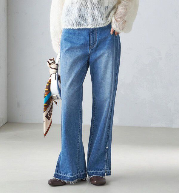 SHIPS for women「〈洗濯機可能〉サイド スリット ストレート デニム」|デニム|
